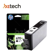 Cartucho de Tinta Original HP Preto 670XL - 14ml (550 Impressões)