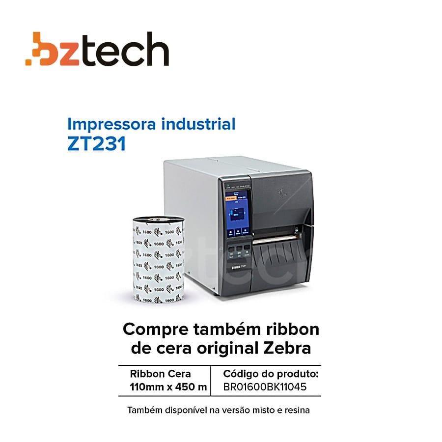 Impressora Zebra ZT231 com Cutter | Bz Tech