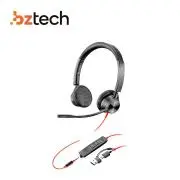 Headset Poly Blackwire 3325 Stereo Conector 3.5mm (Com Adaptador USB-C para USB-A)