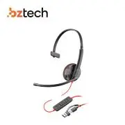 Headset Poly Blackwire 3210 Mono USB C (Com Adaptador USB-C para USB-A)