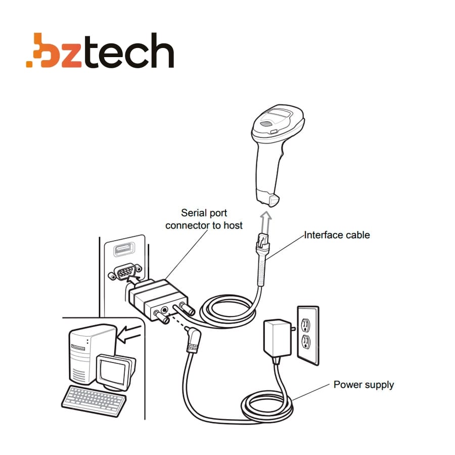 Cabo Zebra Serial RS232 para Leitor - Espiral 2,8m | Bz Tech
