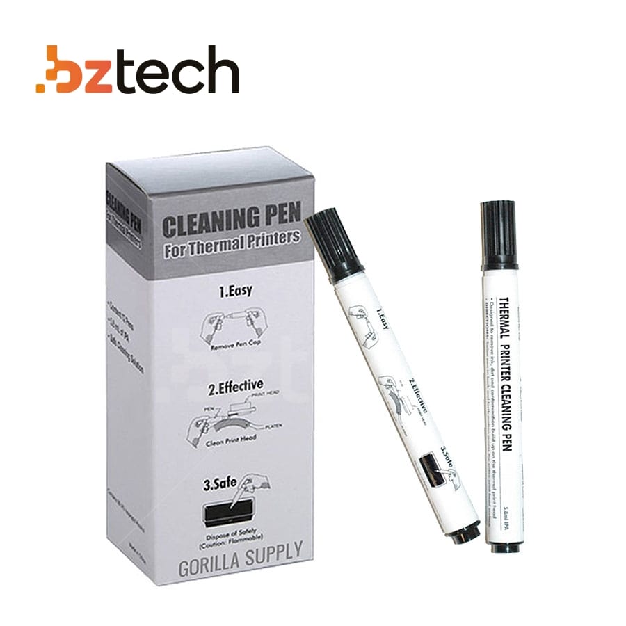 Caneta de Limpeza Zebra para Impressora Térmica - 12UN | Bz Tech