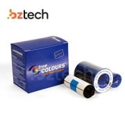 Ribbon Original Zebra Colorido para Impressora P300C, P310C, P400, P420C, P500, P520C, P600 e P720C - YMCKO - Frente Colorida com Overlay (200 Impressões)